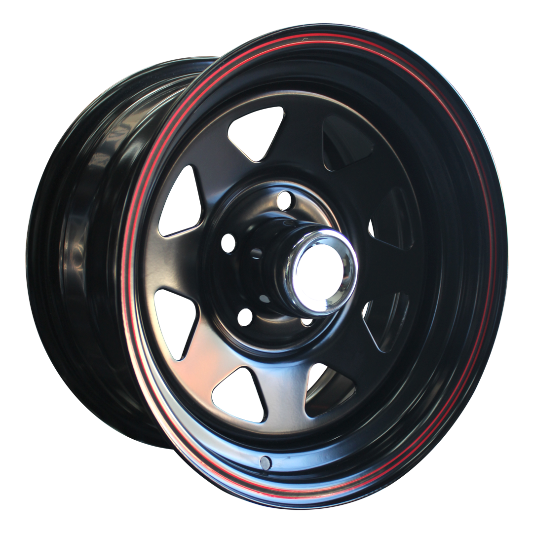 14 Inch - R. Edge Barnard Modular * Satin Black w Red Pinstripe - 5x114