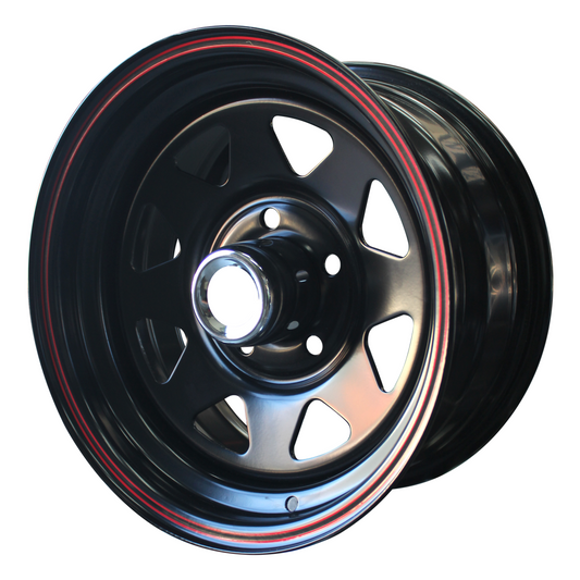 14 Inch - R. Edge Barnard Modular * Satin Black w Red Pinstripe - 5x114